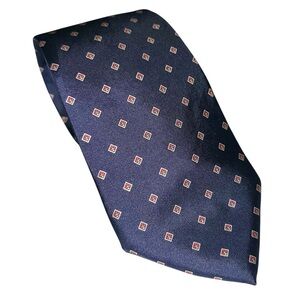 Vtg 70s Ralph Lauren CHAPS Mens Tie Silk Navy Blue Foulard 57x3.25” USA
